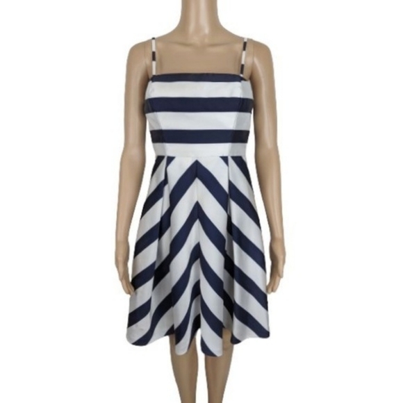 Jessica Simpson Striped Fit & Flare Dress 4 - Picture 1 of 8